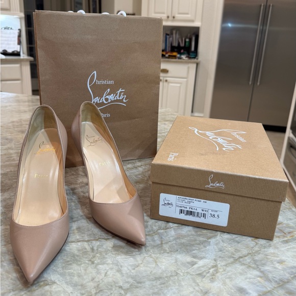 CHRISTIAN LOUBOUTIN Apostrophy Pump 100 Nappa 38.5 - Picture 2 of 14